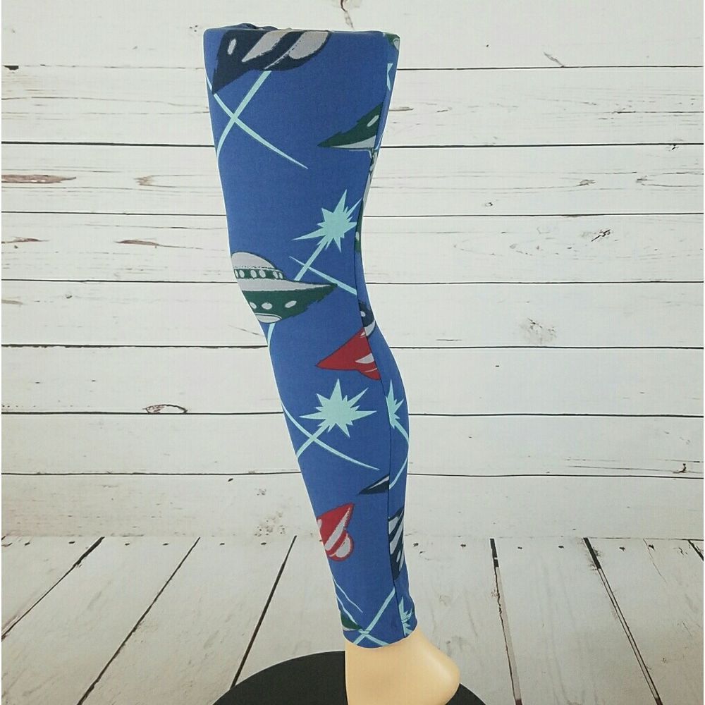 Lularoe UFO's Print Leggings Unicorns Size OS